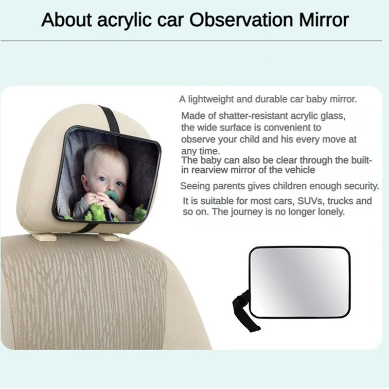 Baby Car Mirror Facing Infant Shatterproof & Adjustable